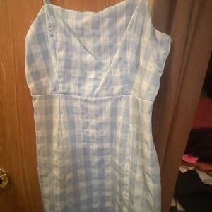 Blue and White Plaid Dress